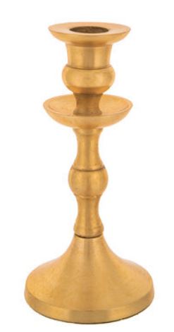 Gold Metal Candle Holder - Medium