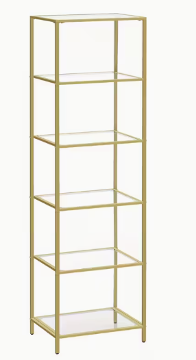6-Tiered Gold Metal Shelving Unit
