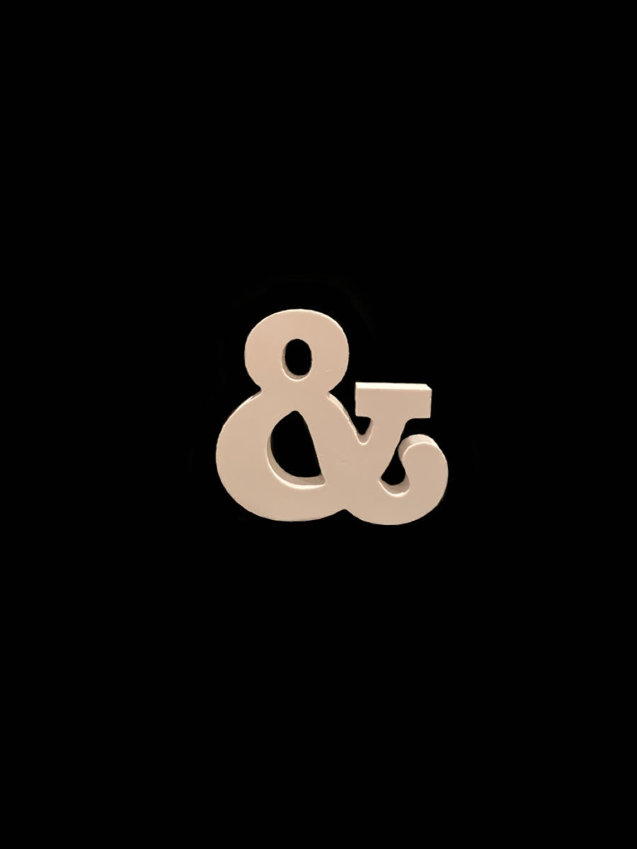 White Block “&” Table Piece