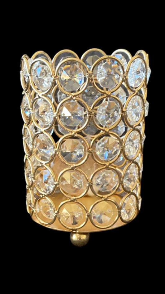 Gold Crystal Votive Candle Holders