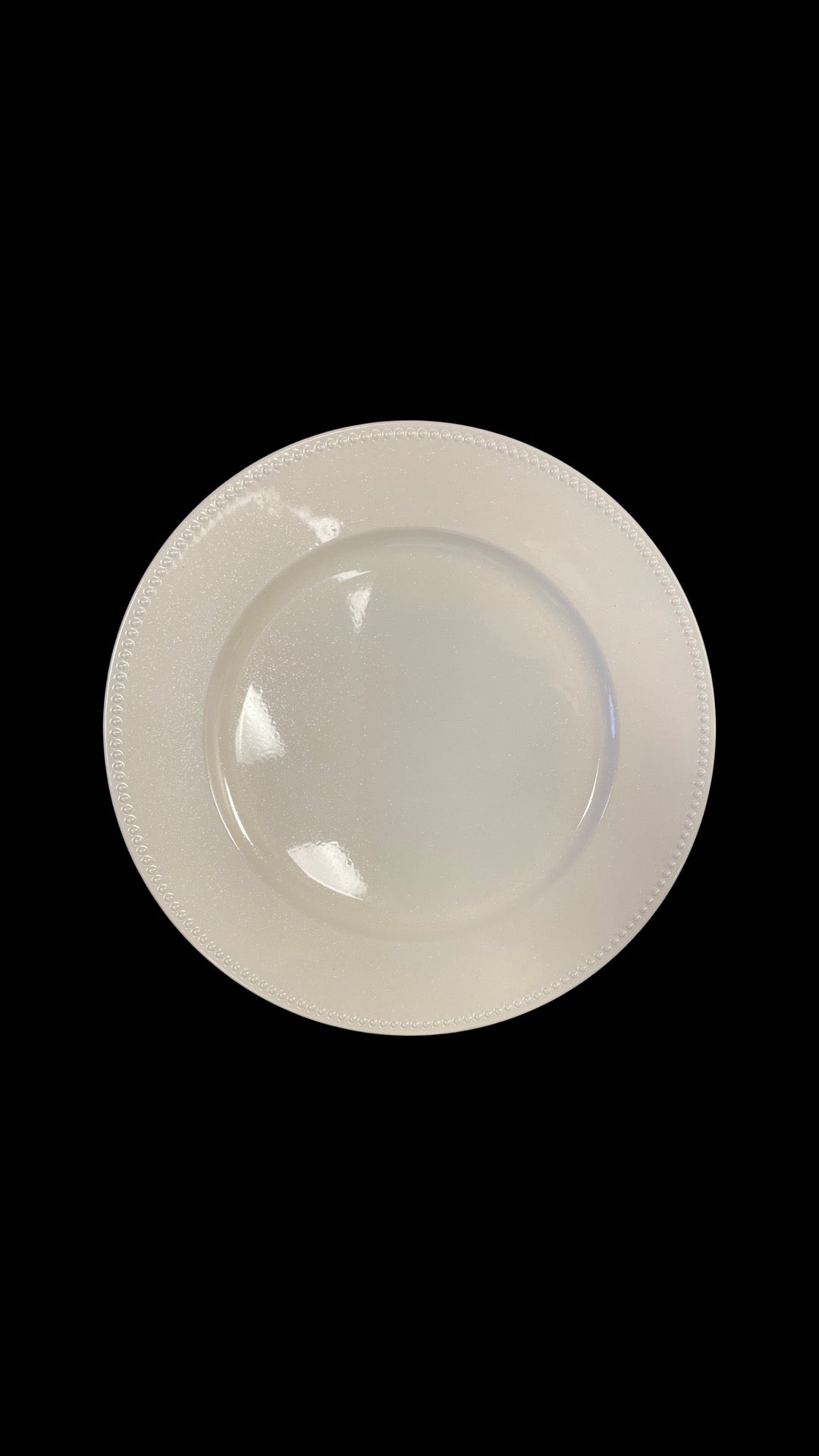 White Beaded Acrylic Charger