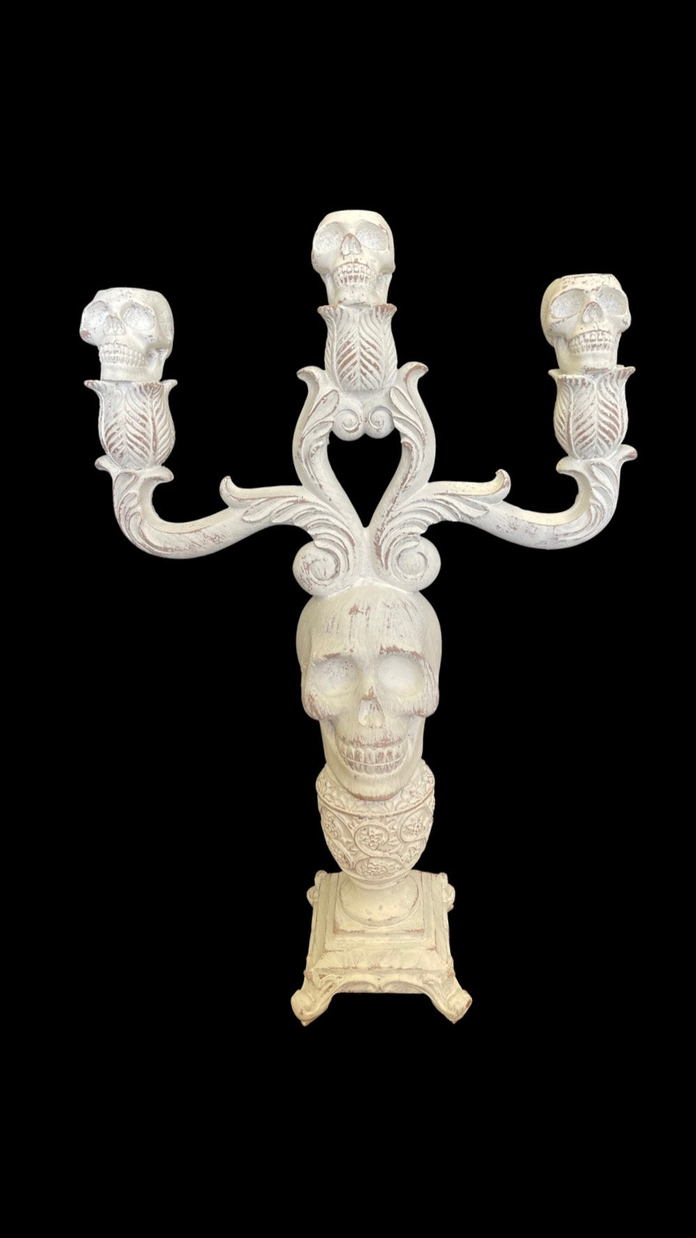 White Skull Candelabra
