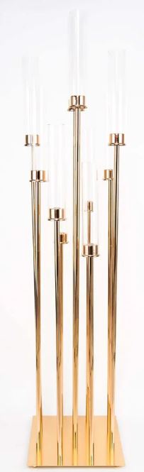 Gold 10-Arm Taper Candle Holder