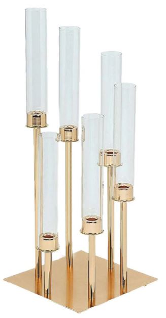 Gold 6-Arm Taper Candle Holder