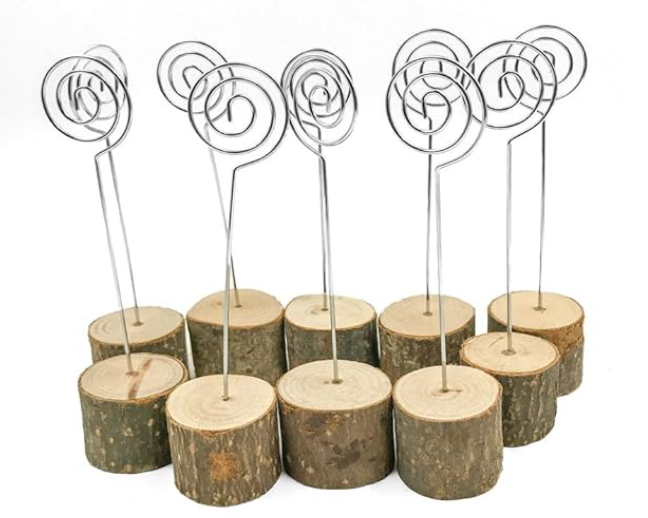 Wood Base Wedding Table Number Holder