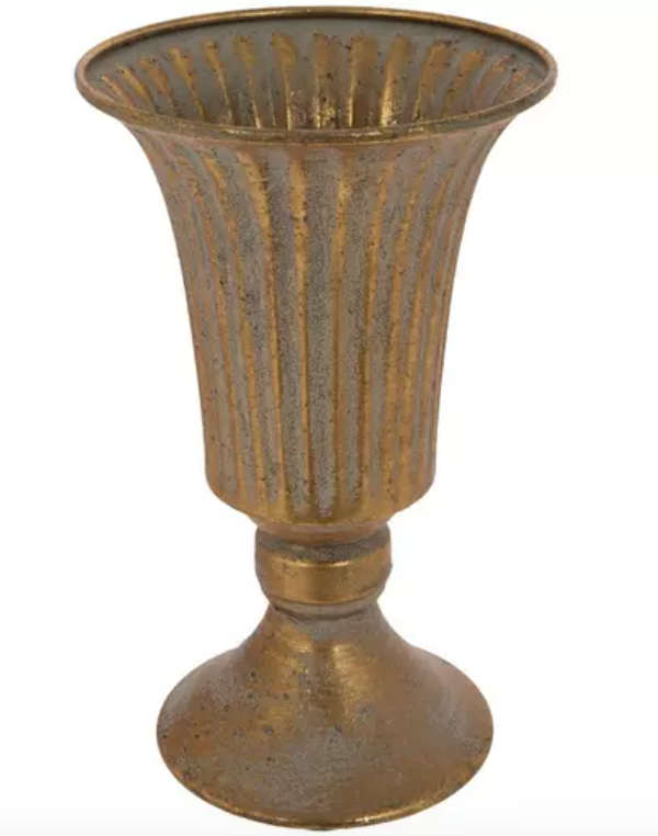 Rustic Gold Flared Metal Vase