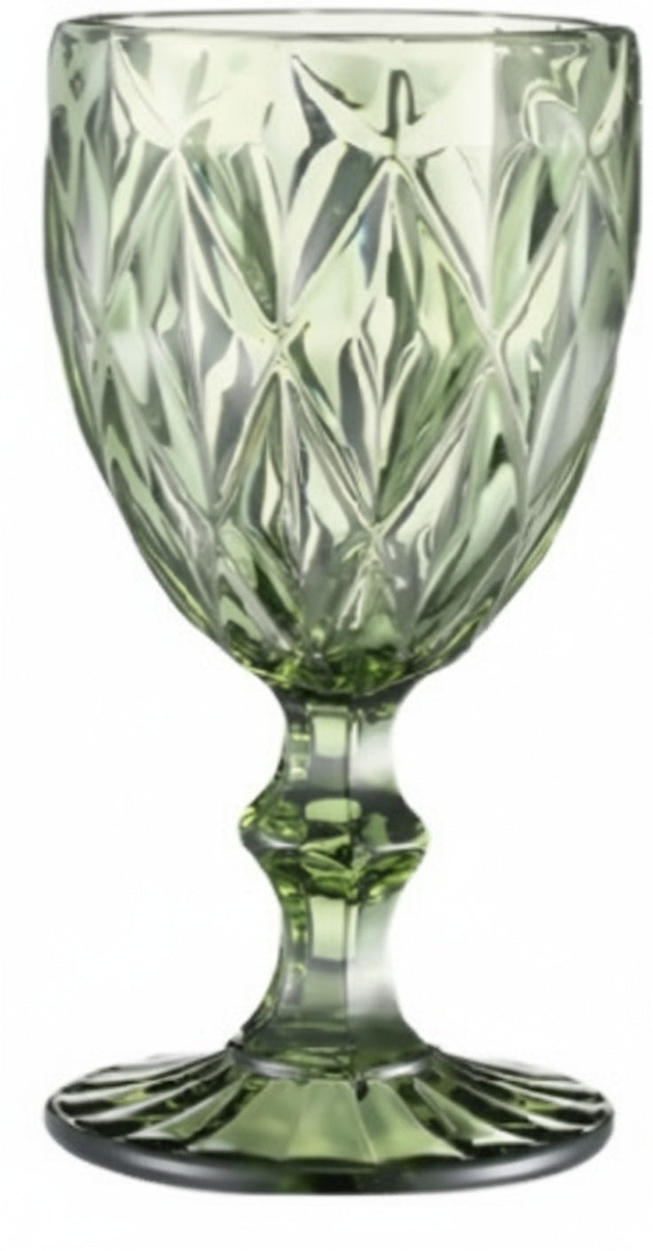 Green Colored Water Goblet