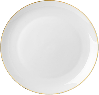 10.5" Ceramic Gold Rim Dinner Plate