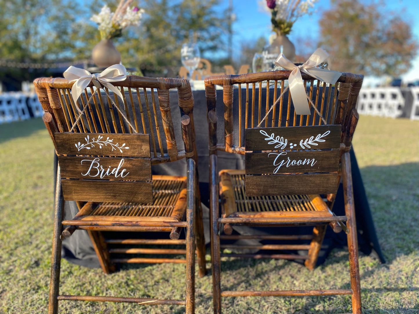 Bride & Groom Chair Signs